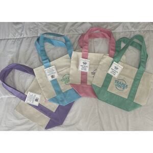 Trader Joe's Mini Paste Canvas Bags Lot of 4 Easter 2025 Limited Edition